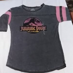 Jurassic park 3/4 sleeve t shirt girls, large
